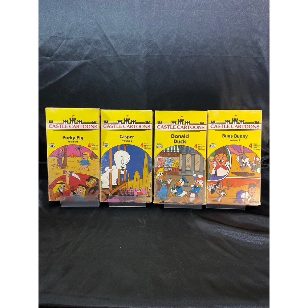 Vintage Castle Cartoons VHS Lot 4 Bugs Bunny Casper Donald Duck Porky Pig 1987